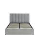 Lit coffre matelassé en tissu 140x190cm gris perle