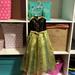 Disney Costumes | Authentic Disney Anna Dress Size 5/6 | Color: Black/Green | Size: 5/6