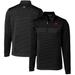 Men's Cutter & Buck Bobby Bowden Black Florida State Seminoles Big Tall Traverse Stripe Quarter-Zip Pullover Jacket