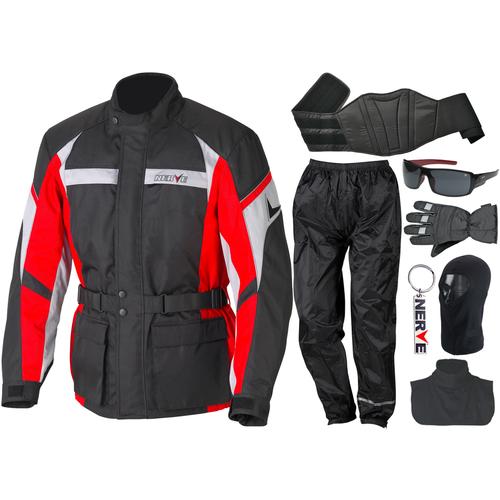 Motorradkombi NERVE Overalls Gr. L, N-Gr, rot