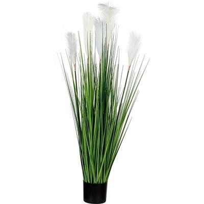 PLANTASIA Herbe à plumes artificielle 120 cm, 5 panicules de fleurs, herbe décorative