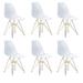 Modern Eiffel Style Chair with Gold Base & Taupe Seat- Set of 6