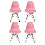 Modern Eiffel Style Chair with Gold Base & Medium Grey Seat- Set of 6