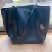 Michael Kors Bags | Euc Michael Kors Leather Navy Zipper Close Bucket Purse | Color: Black/Blue | Size: Os