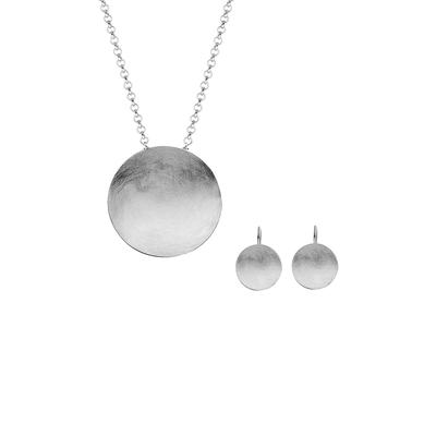 Nenalina Silberset Basic Geo Kreis Brushed 925 Silber silberfarben Damen