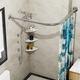 Sikaiqi Stretchable 304 Stainless L Shaped Bathroom Bathtub Corner Shower Curtain rail Rack (90-130 cm x 90-130 cm)