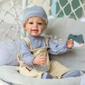 Lonian 22 inch 55CM Full Body Soft Silicone Vinyl Real Touch Reborn Toddler Boy Baby Doll For Children Bath Toy (blue eyes)