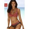 Bügel-Bikini S.OLIVER, Damen, Gr. 36, Cup E, rot (rot, braun), Polyamid, bedruckt, Bikini-Sets, mit grafischem Druckdesign