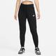 Jogginghose NIKE SPORTSWEAR "Club Fleece Women's Mid-Rise Slim Joggers" Gr. XS (30/32), N-Gr, schwarz-weiß (black, white) Damen Hosen Jogginghosen