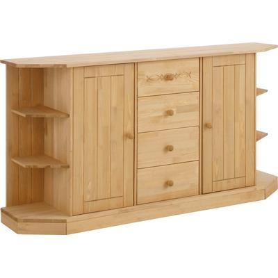 Kommode HOME AFFAIRE "Indra Sideboard mit Regalelementen", beige (natur geölt), B:162cm H:85cm T:38cm, Sideboards, Breite 162 cm Image