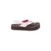 Flip Flops: Brown Solid Shoes - Kids Girl's Size 3