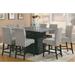 BSD National Supplies Lapham Modern Black Dazzling Wave Design Gray Upholstered Counter Height Square Dining Set - 1-Table, 4-Stools Wood | Wayfair