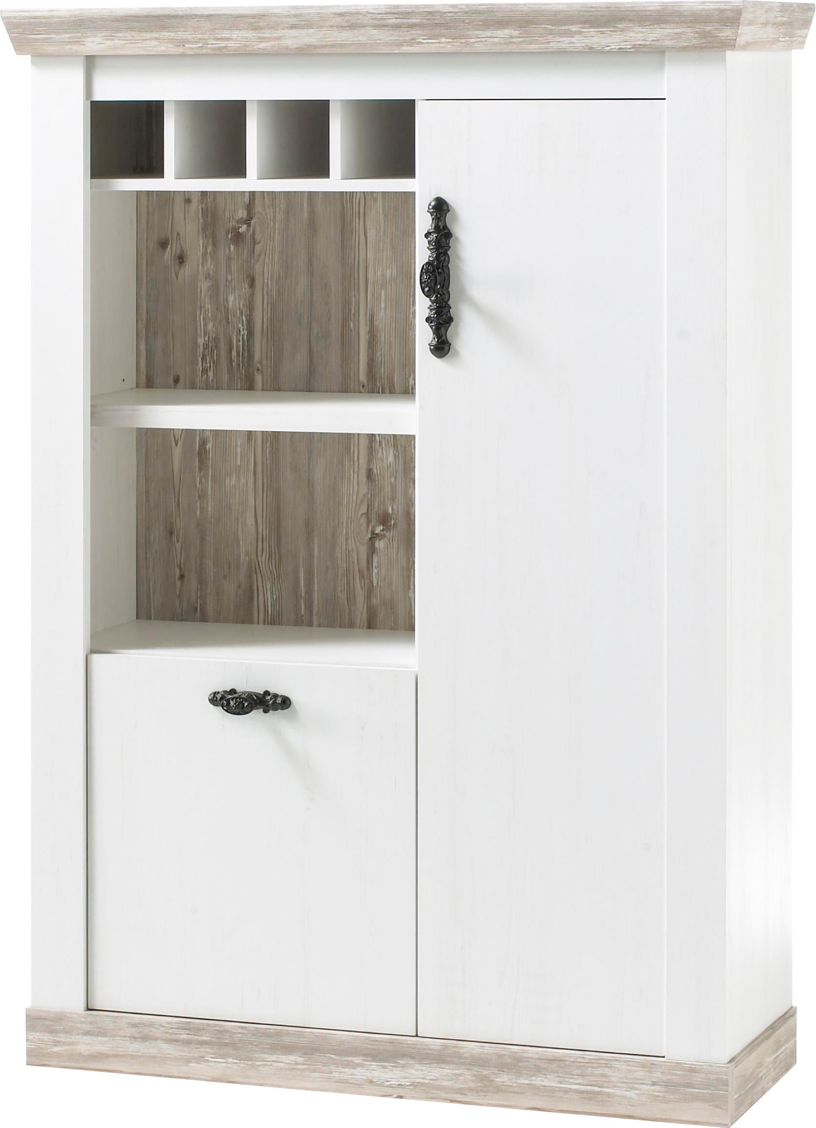 Kommode HOME AFFAIRE "Florenz", weiß (pinie weiß), B:105cm H:146cm T:37cm, Sideboards, im romantischen Landhaus-Look, Breite 105 cm Image
