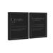 Oliver Gal Definition Typography Set II Modern - 2 Piece Wrapped Canvas Textual Art Set Canvas in Black | 30 H x 45 W x 1.5 D in | Wayfair
