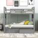 Merax Wood Bunk Bed with Two Drawers