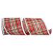 The Holiday Aisle® Saddlestitch & Snowy Frizetted Trim Wired Ribbon Fabric in Green/Red/White | 4 H x 4 W x 4 D in | Wayfair