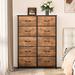 The Twillery Co.® Harpersville 10 Drawer Chest Wood/Metal in Brown | 47.4 H x 33.7 W x 11.8 D in | Wayfair 82EE1FAD552D444489C5E2794AAA078E