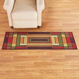 Green/Red 22 x 60 x 0.01 in Area Rug - George Oliver Elegant Color Block Rug Nylon | 22 H x 60 W x 0.01 D in | Wayfair