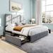 Winston Porter Deyani Low Profile Storage Platform Bed Upholstered/Polyester in Gray | 40.2 H x 62.6 W x 84.1 D in | Wayfair