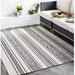 Black/White 71 x 51 x 1.5 in Area Rug - Foundry Select Striped Machine Tufted Indoor/Outdoor Area Rug in | 71 H x 51 W x 1.5 D in | Wayfair