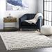 Gray/White 72 x 48 x 0.79 in Area Rug - Foundry Select Britiany Geometric Machine Woven Area Rug in White/Gray | 72 H x 48 W x 0.79 D in | Wayfair