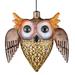 Arlmont & Co. Keyonne Hanging Lighted Filigree Owl Lantern Mobile Wind Chime Metal | 20 H x 5.9 W x 7.97 D in | Wayfair