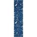 Blue 108 x 27 x 1.2 in Area Rug - Winston Porter Denotra Floral Machine Woven Area Rug in Dark | 108 H x 27 W x 1.2 D in | Wayfair