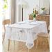 August Grove® Lace Rectangle Tablecloth w/ English Rose Design In 5 Sizes & 4 Colors Lace in White | 60 W x 60 D in | Wayfair