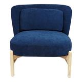 Accent Chair - AllModern Eckart Accent Chair Velvet, Wood in Blue/Brown | 31 H x 32.7 W x 32.3 D in | Wayfair 05CCCC4FA2714B83934A0DA523DE45AB