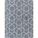 Blue/Ivory Rectangle 7'10" x 10' Area Rug - George Oliver Runner Geometric Power Loomed Area Rug in 120.0 x 94.0 x 0.5 in blue/navy/white | Wayfair