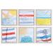 Longshore Tides Naive Coastal by Bello Poesia - 6 Piece Picture Frame Print Paper, Glass in Blue | 13 H x 13 W x 1 D in | Wayfair