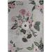 Black/Green 84 x 60 x 0.25 in Area Rug - Winston Porter Dolme Floral Machine Woven Area Rug in Rose Garden Gray | 84 H x 60 W x 0.25 D in | Wayfair