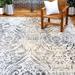 Gray 86 x 63 x 0.4 in Indoor/Outdoor Area Rug - Nicole Miller New York Patio Sofia Juniper Transitional Paisley Indoor/Outdoor Area Rug, Ivory/ | Wayfair