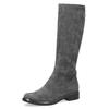 Schlupfstiefel CAPRICE, Damen, Gr. 40, XS-Schaft, grau (dunkelgrau), Textil, unifarben, klassisch, Schuhe, Blockabsatz, Langschaftstiefel in klassischer Linie, XS Schaft