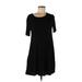 NY&C Casual Dress - Shift: Black Solid Dresses - Women's Size Small