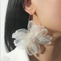 Anthropologie Jewelry | Anthropologie White Clear Bead Flower Earrings Rare Lele Sadoughi | Color: White | Size: Os