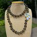 J. Crew Jewelry | J Crew Clear Black Glass Bead Necklace With Flower & Yellow Bangle Bracelet | Color: Black/Yellow | Size: Os