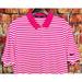 Nike Shirts | Nike Golf Dri-Fit Men’s Striped Large Short Sleeve Stretch Polo Shirt Pink White | Color: Pink/White | Size: L