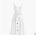 J. Crew Dresses | J.Crew Classic White Button Cotton Midi Dress Nwt | Color: White | Size: 0