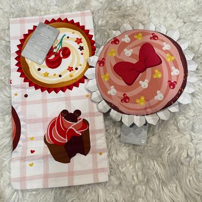 Disney Kitchen | Disney Mickey Mouse Cupcake Potholder & Kitchen Towel Set | Color: Pink/White | Size: Os