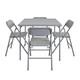 COSCO 5-Piece Folding Fabric Dining Set & 34" Vinyl Card Table Plastic/Resin in Gray | 28 H x 34 W x 34 D in | Wayfair 14551GRY1E