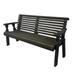 Amish Casual Heavy Duty Roll Back Treated Wooden Garden Outdoor Bench Wood/Natural Hardwoods in Brown/Green/White | 34 H x 50.5 W x 27 D in | Wayfair