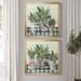 The Holiday Aisle® Christmas Gingham I - 2 Piece Wrapped Canvas Painting Print Set Canvas, in Gray/Green | 30.5" H x 61" W x 1.5" D | Wayfair