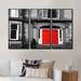 Canora Grey Red Door In Black & City House - Colonial Framed Canvas Wall Art Set Of 3 Canvas, Wood in White | 28 H x 36 W x 1 D in | Wayfair