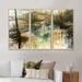 Loon Peak® River & Trees - 3 Piece Floater Frame Painting on Canvas Canvas, Wood in White | 20 H x 36 W x 1 D in | Wayfair