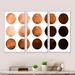 George Oliver Nine Circles In Shades Of Orange & Brown I - Modern Framed Canvas Wall Art Set Of 3 Canvas, in Brown/Orange/White | Wayfair