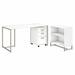 Inbox Zero Joletta Desk & Bookcase Set Wood/Metal in White | Wayfair 54635618CC3740738E88EC8E73702526