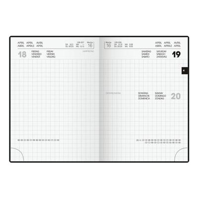 Taschenkalender A6 2025 schwarz, Brunnen, 10x14 cm