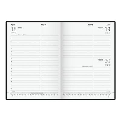 Buchkalender A5 2025 schwarz, Glocken, 14.5x20.6x1.8 cm