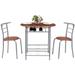 Modern 3 Piece Dining Set with Wood Oval Table and 2 Chairs for Home Kitchen Breakfast